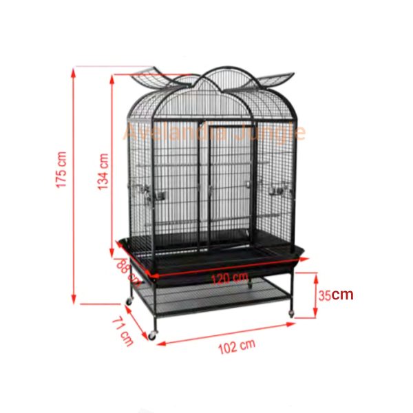 Jaula grande para loros guacamayos, cacatúas, habitáculo de aves grandes y medianas, jaulón amplio para loro ararauna, eclectus, loro yaco, amazonas, caiques, jardineros, refugio aves rapaces, CALIDAD PREMIUM. - Imagen 2