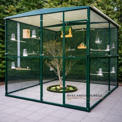Pajarera de jardín para loros agaporni, loris, voladera grande de aves conures, pyrrhuras, habitáculo de pájaros canarios, periquitos, jilgueros, 205cm x 205cm, CALIDAD PREMIUM.