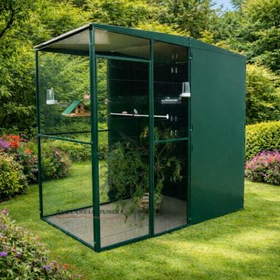 Pajarera de jardín para loros agaporni, loris, voladera de aves conures, pyrrhuras, aviario de pájaros canarios, periquitos, jilgueros, 205cm x 105cm, CALIDAD PREMIUM.