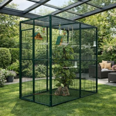 Pajarera de interior para loros agaporni, loris, voladera de aves conures, pyrrhuras, aviario para pájaros canarios, periquitos, jilgueros, 205cm x 105cm, CALIDAD PREMIUM.