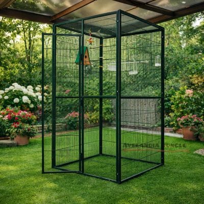 Pajarera de interior para loros agaporni, loris, voladera de aves conures, pyrrhuras, aviario para pájaros canarios, periquitos, jilgueros, 105cm x 105cm x 200cm, CALIDAD PREMIUM.