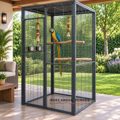 Jaulón para loros guacamayos, cacatúas, voladero de yacos, amazonas, jaula grande, habitáculo de aves. 195cm x 108cm x 108cm, CALIDAD PREMIUM.