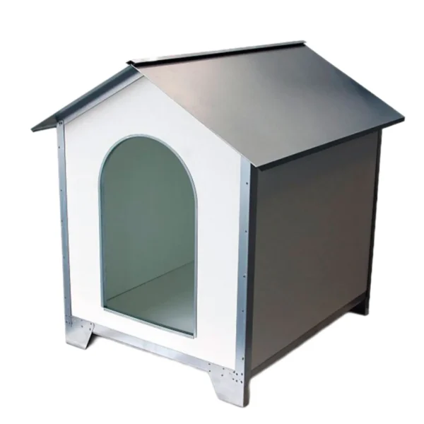 Caseta de jardín para perros medianos y grandes, refugio exterior y interior de golden retriever, rottweiler, casa para collie, pastor alemán, husky, caseta de madera con techo galvanizado, bebedero y comedero elegibles, CALIDAD PREMIUM. - Imagen 2