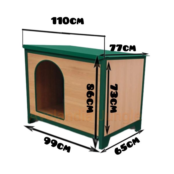 Caseta para perros medianos y grandes, refugio de exterior/interior golden retriever, rottweiler, casa de madera para collie, pastor alemán, husky, caseta con techo lacado al horno, comedero y bebedero elegibles, CALIDAD PREMIUM. - Imagen 3