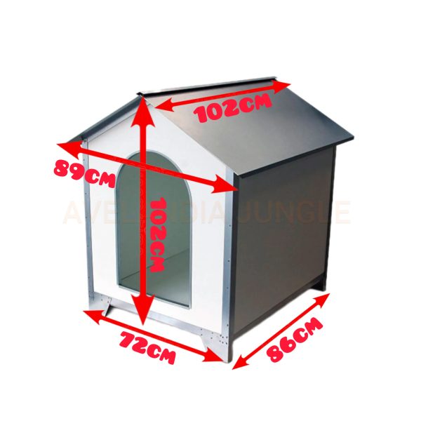 Caseta de jardín para perros medianos y grandes, refugio exterior y interior de golden retriever, rottweiler, casa para collie, pastor alemán, husky, caseta de madera con techo galvanizado, bebedero y comedero elegibles, CALIDAD PREMIUM. - Imagen 3
