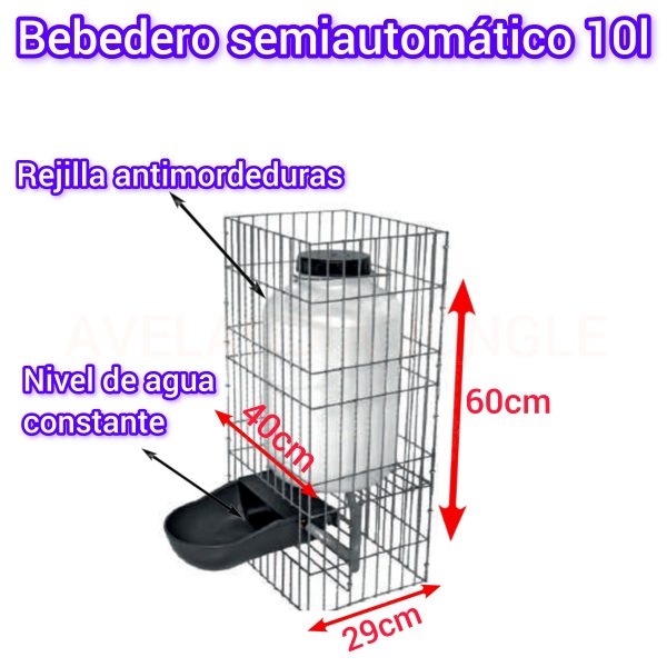 Bebedero semiautomático para todos los tamaños de perros, depósito 10l con nivel de agua constante, limpia y fresca, bebecan con rejilla antimordeduras, comedero canino elegible, CALIDAD PREMIUM. - Imagen 2