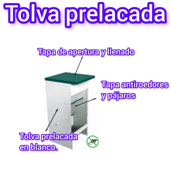 Comederos para todos todos los tamaños de perros, tolva de pienso canino, dispensador prelacado en blanco con tapa protectora antiroedores, bebedero elegible, CALIDAD PREMIUM. - Imagen 2