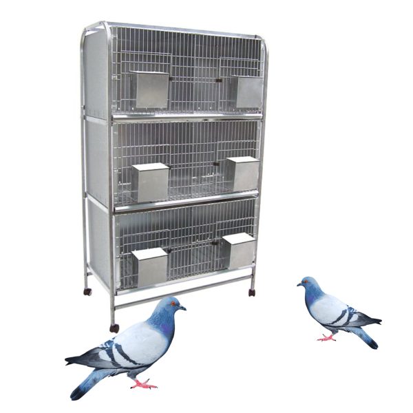 Jaula de exterior colombicultura, pelechero con patas galvanizado 6 departamentos, puertas frontales de fácil acceso, comederos de exterior cubiertos y bandejas de suelo extraíbles, CALIDAD PREMIUM.