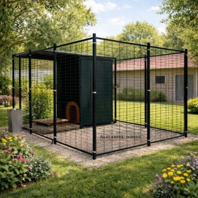 Perrera profesional con parque 3x2, refugio con techo para perros, box modular de alta calidad, resistente a la intemperie, CALIDAD PREMIUM.