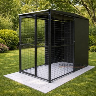 Perrera profesional 2x1, refugio con techo para perros, box modular de alta calidad, resistente a la intemperie, CALIDAD PREMIUM.