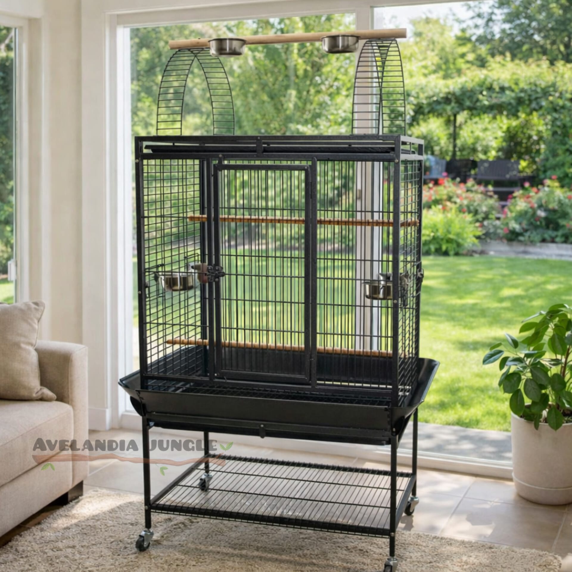 Jaula grande para loro yaco, cacatúa, habitáculo de aves grandes y medianas, jaulón amplio loro guacamayo, eclectus, amazonas, CALIDAD PREMIUM.