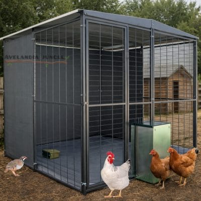 Gallinero premium 4m², refugio para aves de corral, tolva y comedero automático de gallinas.