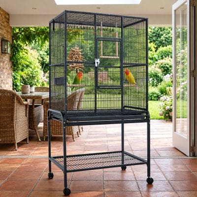Jaula eco black para loros agapornis, ninfas, refugio de pájaros canarios, diamantes.