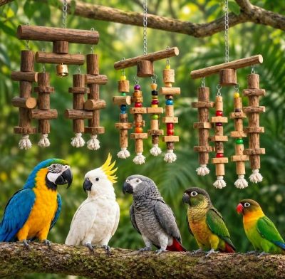 Juguetes para jaulas y voladeras de loros amazonas, guacamayos, cruz giratoria lima picos natural de aves, juego antiestrés cacatúa, agaporni, ninfa.